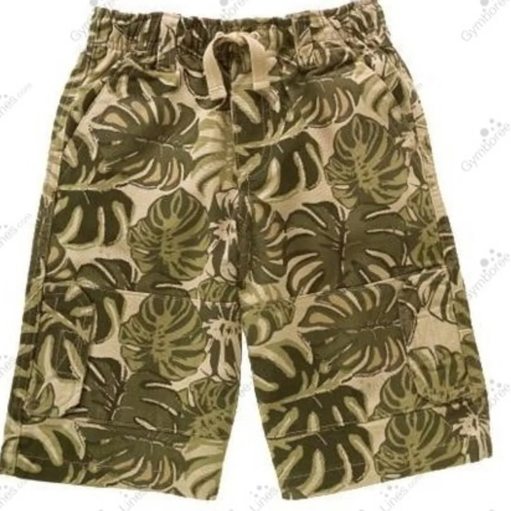 NWT Gymboree Global Surf Canvas Leaf Shorts Size 3
